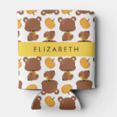 クマのパターン，かわいいクマ，かぼちゃあなたの名前 缶クーラー (裏面)