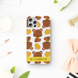 クマのパターン,かわいいクマ,かぼちゃあなたの名前 iPhone 12 PROケース