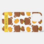 クマのパターン，かわいいクマ，かぼちゃあなたの名前 Case-Mate iPhoneケース (裏面 (横))