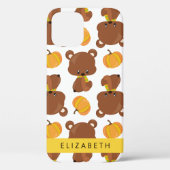 クマのパターン，かわいいクマ，かぼちゃあなたの名前 Case-Mate iPhoneケース (裏面)
