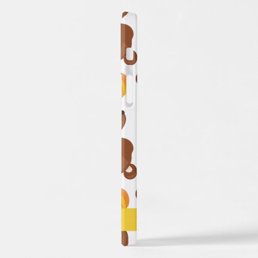 クマのパターン，かわいいクマ，かぼちゃあなたの名前 iPhoneケース (左側面)