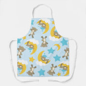 クマのパターン，かわいいクマ，テディベア，スター エプロン (正面)