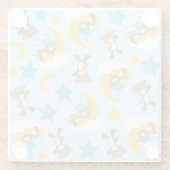 クマのパターン,かわいいクマ,テディベア,スター ガラスコースター (裏面)