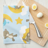 クマのパターン,かわいいクマ,テディベア,スター キッチンタオル (四つ折り)