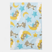 クマのパターン,かわいいクマ,テディベア,スター キッチンタオル (縦)