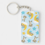 クマのパターン,かわいいクマ,テディベア,スター キーホルダー (正面)