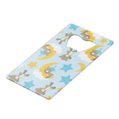 クマのパターン，かわいいクマ，テディベア，スター クレジットカード栓抜き (正面アングル)