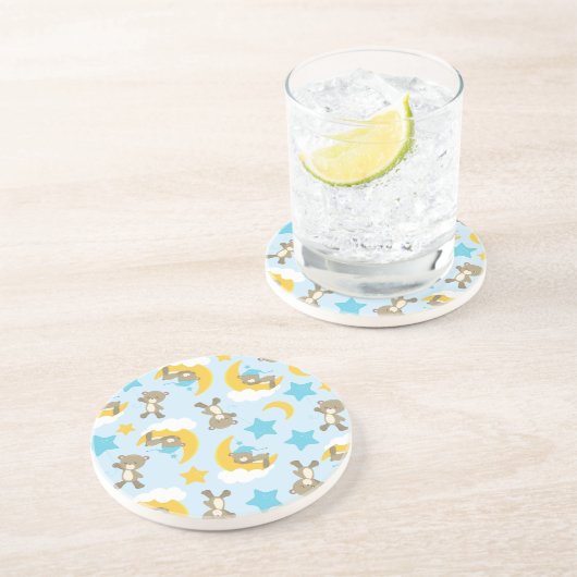 クマのパターン，かわいいクマ，テディベア，スター コースター (側面)