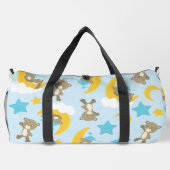 クマのパターン，かわいいクマ，テディベア，スター ダッフルバッグ (裏面)