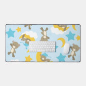 クマのパターン，かわいいクマ，テディベア，スター デスクマット (キーボード&マウス)