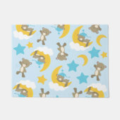 クマのパターン，かわいいクマ，テディベア，スター ドアマット (正面)