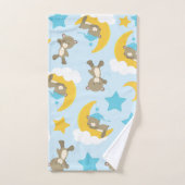 クマのパターン，かわいいクマ，テディベア，スター バスタオルセット (ハンドタオル)