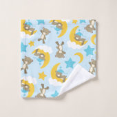 クマのパターン，かわいいクマ，テディベア，スター バスタオルセット (ウォッシュタオル)