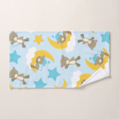 クマのパターン，かわいいクマ，テディベア，スター バスタオルセット (ハンドタオル)