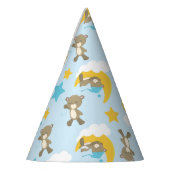 クマのパターン，かわいいクマ，テディベア，スター パーティーハット (左)