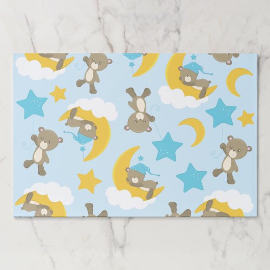 クマのパターン,かわいいクマ,テディベア,スター ペーパーパッド (正面)