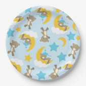 クマのパターン,かわいいクマ,テディベア,スター ペーパープレート (正面)