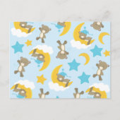 クマのパターン，かわいいクマ，テディベア，スター ポストカード (正面)