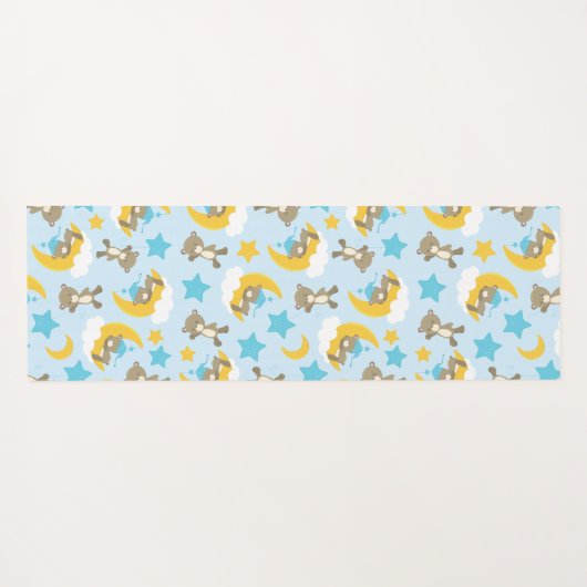 クマのパターン，かわいいクマ，テディベア，スター ヨガマット (裏面(横))