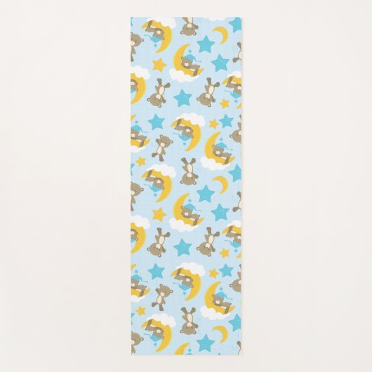 クマのパターン，かわいいクマ，テディベア，スター ヨガマット (正面)