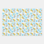 クマのパターン,かわいいクマ,テディベア,スター ラッピングペーパーシート (正面)