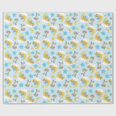 クマのパターン,かわいいクマ,テディベア,スター ラッピングペーパー (フラット)