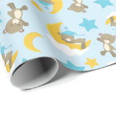 クマのパターン,かわいいクマ,テディベア,スター ラッピングペーパー (ロールコーナー)