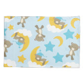 クマのパターン，かわいいクマ，テディベア，スター 枕カバー (裏面)