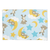 クマのパターン，かわいいクマ，テディベア，スター 枕カバー (正面)