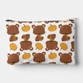 クマのパターン，かわいいクマ，秋，カボチャ アクセサリーポーチ (裏面)