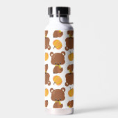 クマのパターン，かわいいクマ，秋，カボチャ ウォーターボトル (左面)