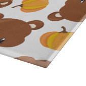 クマのパターン，かわいいクマ，秋，カボチャ カッティングボード (角)