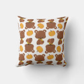 クマのパターン,かわいいクマ,秋,カボチャ クッション (裏面)