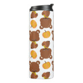 クマのパターン，かわいいクマ，秋，カボチャ タンブラー (回転左)