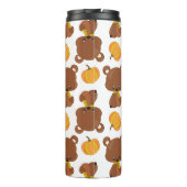 クマのパターン，かわいいクマ，秋，カボチャ タンブラー (裏面)