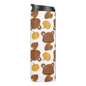 クマのパターン，かわいいクマ，秋，カボチャ タンブラー (回転右)