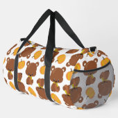 クマのパターン，かわいいクマ，秋，カボチャ ダッフルバッグ (右コーナー)