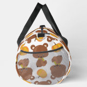 クマのパターン，かわいいクマ，秋，カボチャ ダッフルバッグ (右)