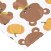 クマのパターン，かわいいクマ，秋，カボチャ テーブルクロス (アングル)