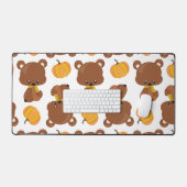 クマのパターン，かわいいクマ，秋，カボチャ デスクマット (キーボード&マウス)
