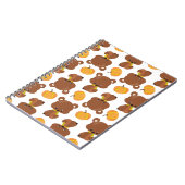 クマのパターン,かわいいクマ,秋,カボチャ ノートブック (左側)