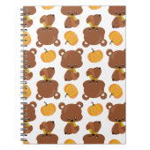 クマのパターン,かわいいクマ,秋,カボチャ ノートブック (正面)
