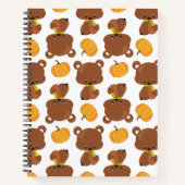 クマのパターン，かわいいクマ，秋，カボチャ ノートブック (正面)