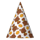 クマのパターン，かわいいクマ，秋，カボチャ パーティーハット (左)