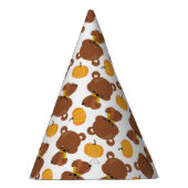 クマのパターン，かわいいクマ，秋，カボチャ パーティーハット (右)