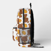 クマのパターン,かわいいクマ,秋,カボチャ プリントバックパック (右)