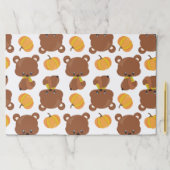 クマのパターン，かわいいクマ，秋，カボチャ ペーパーパッド (インサイチュ)
