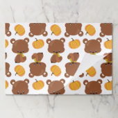 クマのパターン，かわいいクマ，秋，カボチャ ペーパーパッド (折り畳み)