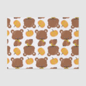 クマのパターン，かわいいクマ，秋，カボチャ 薄葉紙 (正面)