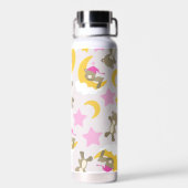 クマのパターン，テディベア，かわいいクマ，スター ウォーターボトル (背面)